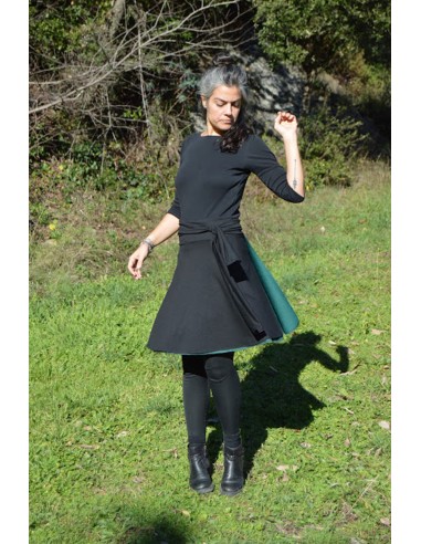 reversable black and green skirt