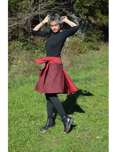reversable red leopard print skirt