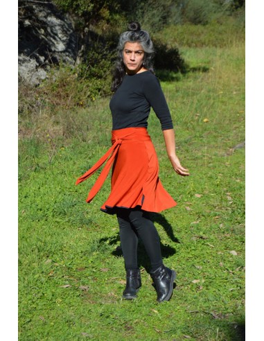thin orange reversable skirt