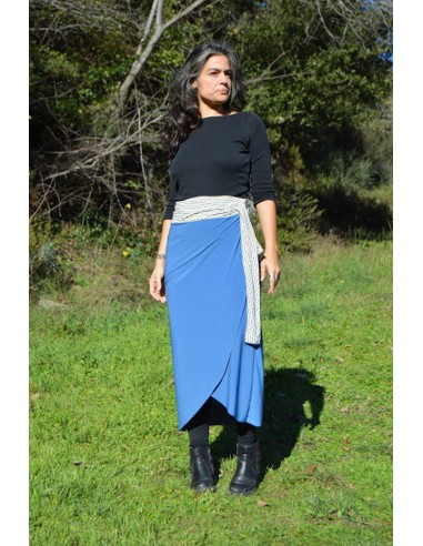 pool blue long skirt